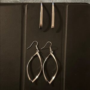 Elegant Silver Hoop Earrings NWOT